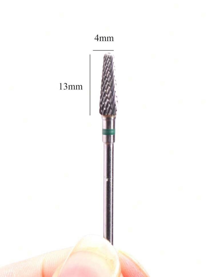 Broca  de carburo "frustum" - verde - Diámetro 4mm - Pieza 13mm