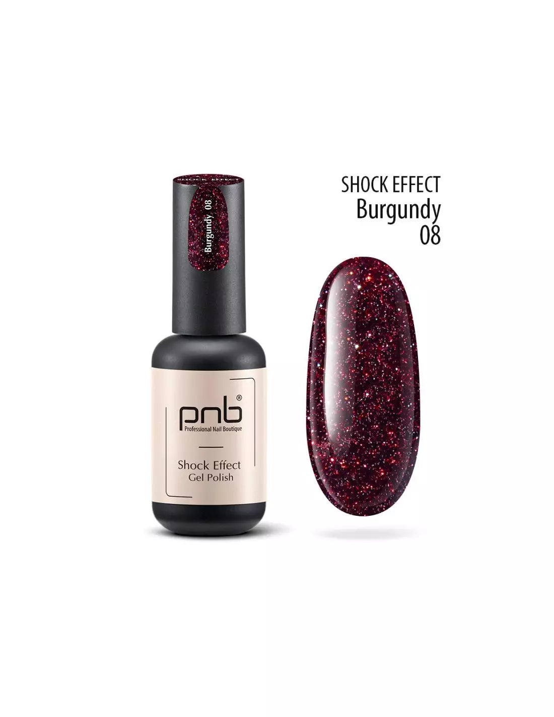 PNB Esmalte semipermanente Shock Effect - 08 Burgundy - 8ml